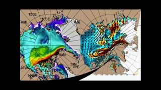 Arctic sea ice thickness  motion June 10 2013 [upl. by Nalhsa]