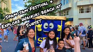 Spam Jam Festival in Hawaii and Explore Waikiki Beach after sunset luckywelivehawaii spam [upl. by Yhtimit154]