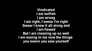 Vindicated  Dashboard Confessional  lyrics [upl. by Anehs]