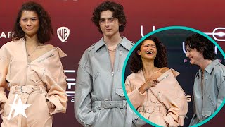 Zendaya amp Timothée Chalamet TWIN In Matching Jumpsuits At Dune Event [upl. by Gaspard]