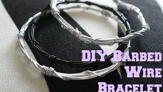 DIY ACCESSORIES Barbed Wire Bracelet Tutorial [upl. by Meraree]