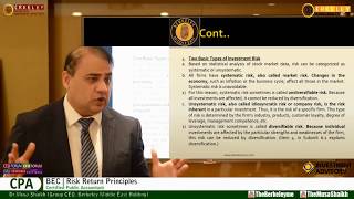 CPA BEC  Risk Return Principles [upl. by Aranat39]