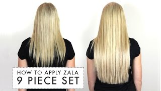 How to Put in 9Piece Clipin Hair Extensions  ZALA [upl. by Darbie]