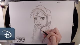 HowTo Draw Anna  Disneys Frozen  Walt Disney World [upl. by Naus796]