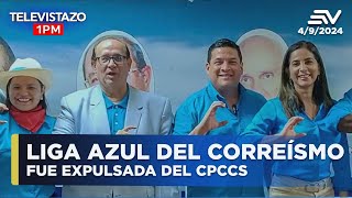 Liga Azul del correísmo fue expulsada del CPCCS  Televistazo1PM ENVIVO🔴 [upl. by Stephanie]