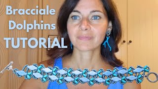 Dolphins Bracelet TUTORIAL Diy beadedbracelet beadedjewellery [upl. by Pratt]