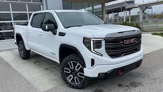 White 2022 GMC Sierra 1500 AT4 Review Calgary AB  Wolfe Calgary [upl. by Yelkcub]