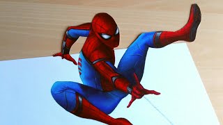 3D Drawing SpiderMan Homecoming [upl. by Etnoek912]