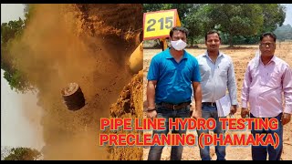 Pipeline Hydro Testing precleaning Cleaning PIG got stuck came out with sound [upl. by Sackman]