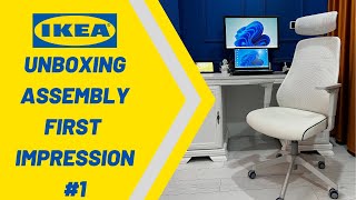 IKEA MATCHSPEL Part1 Unboxing Assembly First Impression Step by Step Installation Gaming Chair [upl. by Mcneely346]