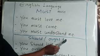 yadda Ake amfani da MUST a turancihowtolearnandusenewwordsenglishgrammar education [upl. by Aynatan260]