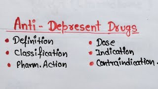 Anti Depresent Drugs Ch4  Pharmacology DPharma 2nd antidepressant pharmacology dpharma [upl. by Fiore187]