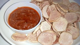 Cocoyam Chips  How To Fry Cocoyam  Kokoro  Kokoro Recipe [upl. by Lehcear887]