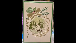 Stencil Inking and Stamped Christmas Card [upl. by Oremar266]