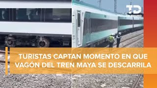 Captan VIDEO de vagón del Tren Maya fuera de las vías en Tixkokob Yucatán [upl. by Adiaz716]