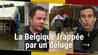 Inondations en Belgique  la Wallonie sous eau dégâts évacuations scoutisme  RTBF Info [upl. by Nahtnamas]