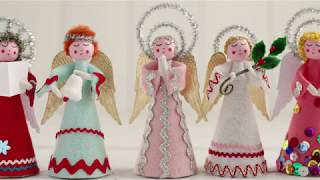 DIY Retro Felt Angels  Vintage Style Christmas Craft [upl. by Esiuol]