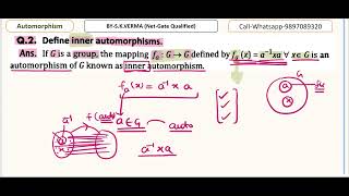 AUTOMORPHISM OF GROUP [upl. by Roselyn]