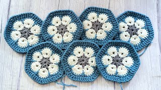 Crochet Granny Hexagon Pattern amp tutorial for beginners 01 [upl. by Regnij]