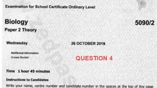 2016 G12 BIOLOGY PAPER 2 QUESTION 4 [upl. by Joelly500]