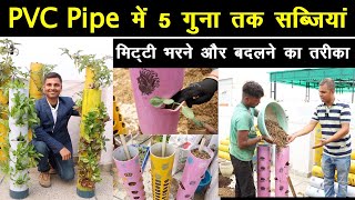 गमले से भी आसान है PVC Pipe के लिए मिट्टी तैयार करना 😍 Vegetables in PVC Pipe  Unique Farming [upl. by Zsa]