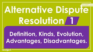 ADR Law Lecture Revision Notes  Part 1 Alternative Dispute Resolution LLB Syllabus  Introduction [upl. by Ived]