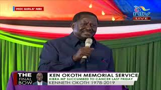 Kibra residents go wild during Raila Odingas speech  Ken Okoth Memorial [upl. by Susanetta]