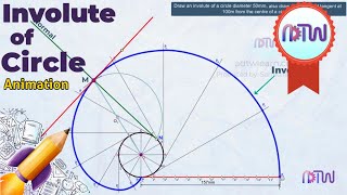 Involute of a Circle with tangent and normal [upl. by Olsewski509]