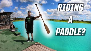 WAKEBOARDING A PADDLE  IS IT POSSIBLE [upl. by Ekeiram804]