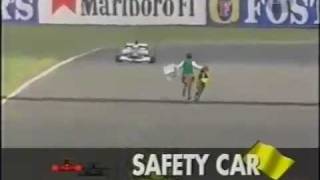 Guy runs onto race track during Formula F1 race [upl. by Odinevneib]