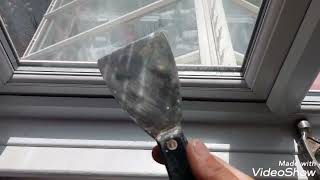 Changing glass on uPVC windows and correct packing how to change glass real time instruction [upl. by Vaenfila992]