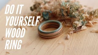 Woodturning a beautiful ring and it cost less than 5 Wood Ring making [upl. by Pavior]