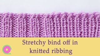 Easy stretchy bind off in knitted ribbing [upl. by Abrams]