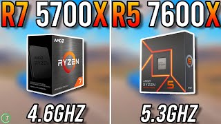 Ryzen 7 5700X vs Ryzen 5 7600X  Which Is Better [upl. by Akinnor]