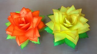 Rosen Basteln mit Papier 🌹 DIY Blumen basteln mit Kindern Origami Rose [upl. by Ahsaekal679]