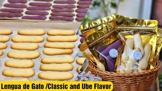 Lengua de Gato Recipe Ube and Classic Flavor ‼️pang negosyo recipe  Bake N Roll [upl. by Bowles]