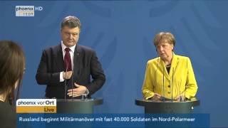 MinskerAbkommen PK mit Angela Merkel und Petro Poroschenko am 16032015 [upl. by Leboff]