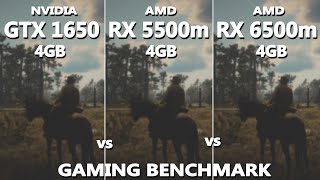 Laptop GTX 1650 vs RX 5500M vs RX 6500M Gaming Benchmark  MSI Alpha 15 vs HP Victus Gaming Test [upl. by Adrian]