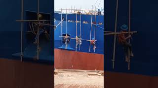 Scaffolder  Hanging Scaffolding Installation scaffolder scaffolding hanging shipbuilding [upl. by Gapin566]