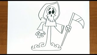 How to Draw GRIM REAPER FROM CARTOON NETWORK [upl. by Nuaj]