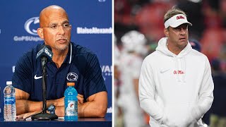 Peach Bowl 2023 press conference Penn States James Franklin Ole Miss Lane Kiffin preview matchup [upl. by Einnel]