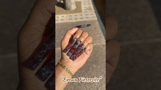 Brown Pietersite finegehglam pressonails crystals crystalnails brownnails acrylicnails nails [upl. by Croner607]