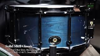 NobleampCooley Snare Solid Shell Classic Trans Blue Gloss 147 Sound sample [upl. by Anerom]