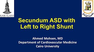 Secundum ASD with left to right shunt diagnosed with Transthoracic Echo [upl. by Darrej109]