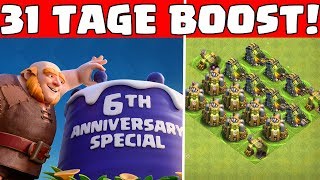 31 TAGE BOOST ☆ Clash of Clans ☆ CoC [upl. by Itida156]