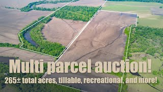 Multiparcel Kansas land auction  Tillable timber river frontage [upl. by Eibo]