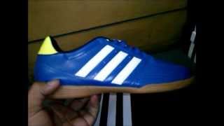 Review Sepatu Futsal Adidas Goleto IV Biru Putih Volt [upl. by Adlecirg583]