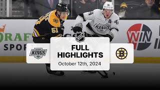 Kings at Bruins  October 12 2024  NHL Full Game Highlights [upl. by Alehcim228]