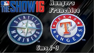 MLB 16 The Show Texas Rangers Franchise  Gms 13 vs Seattle Mariners [upl. by Nightingale364]