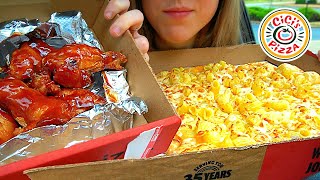 ASMR CICIS MACARONI amp CHEESE PIZZA CAR MUKBANG No Talking EATING SOUNDS [upl. by Rebmaed]